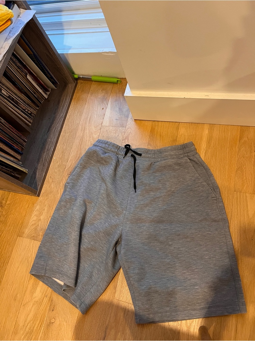 Gray Athletic Drawstring Shorts